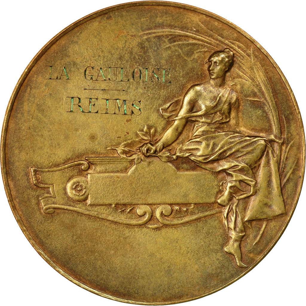 France, Medal, La Renommée proclame le Mérite, La Gauloise, Reims, Naudé