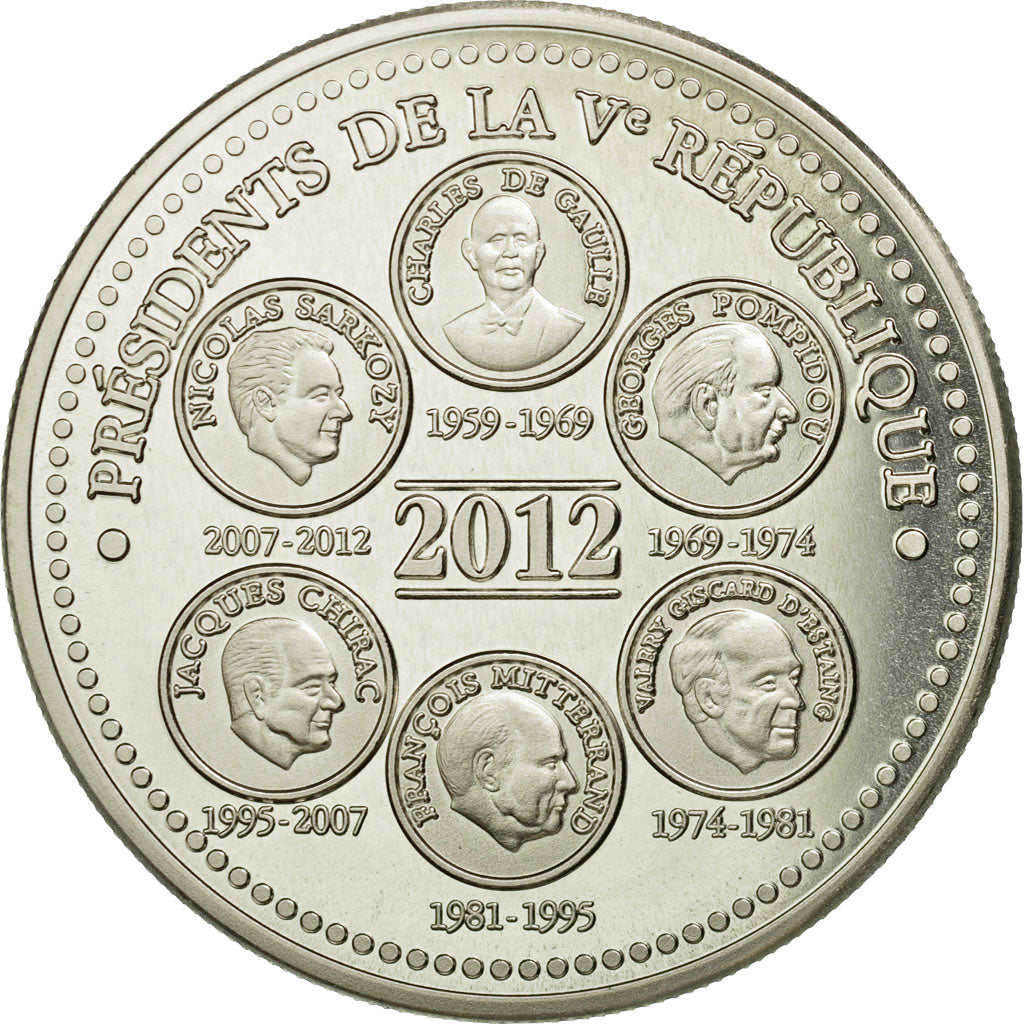 France, Medal, Présidents de la Vème République, Elysée, 2012, MS(65-70)