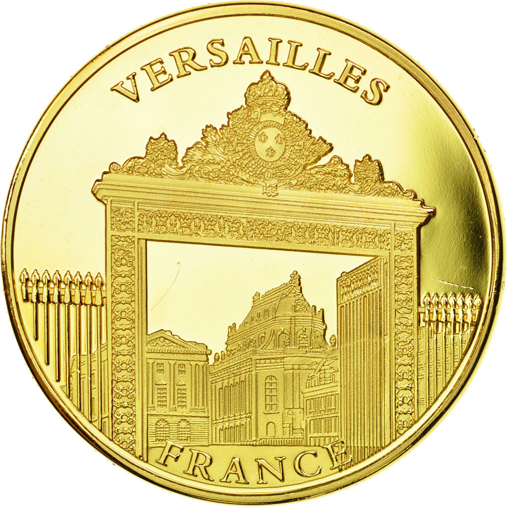 France, Medal, Le Château de Versailles, MS(65-70), Copper-Nickel Gilt