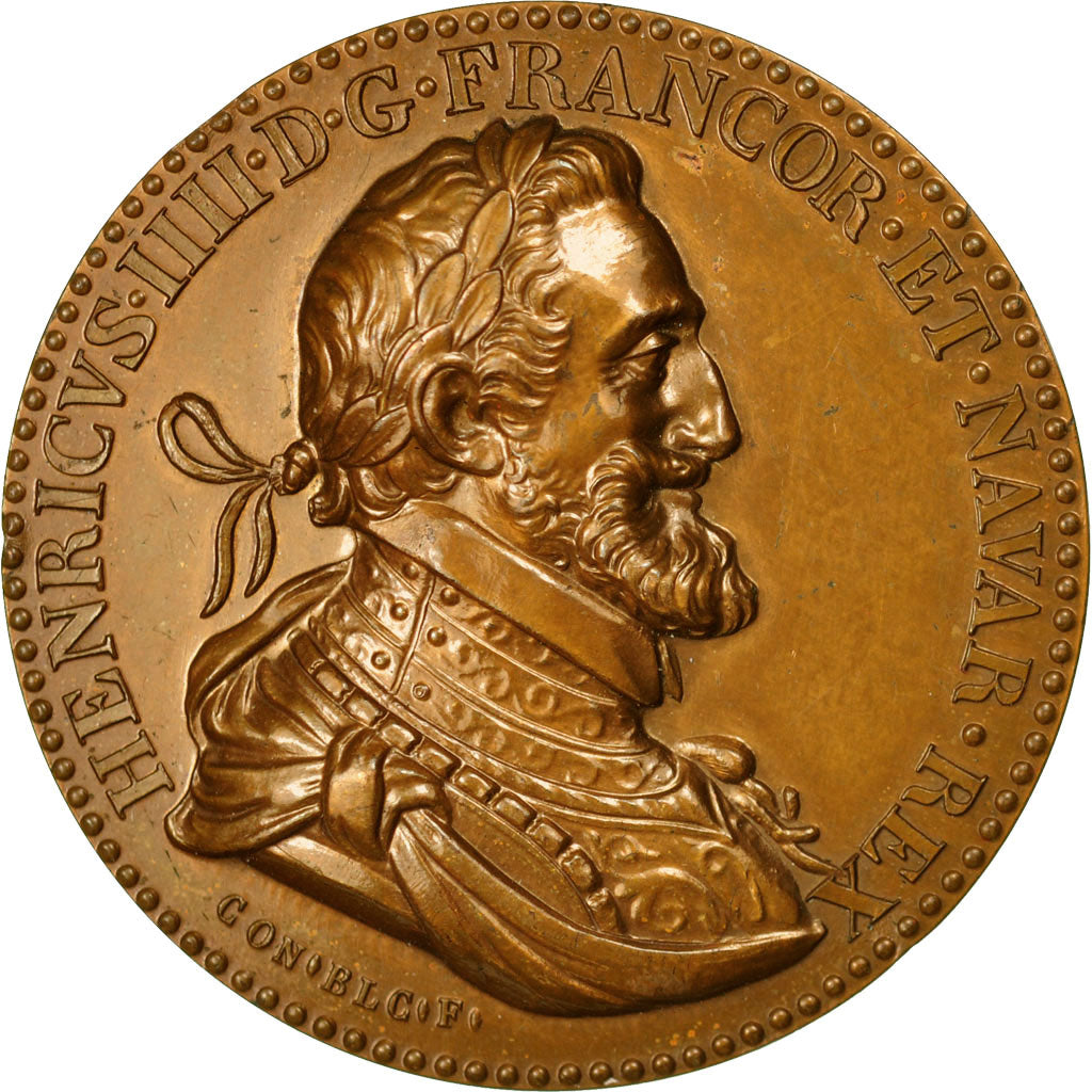 France, Medal, Henri IV, Duo Protegit Unus, 1972, Restrike, MS(63), Bronze
