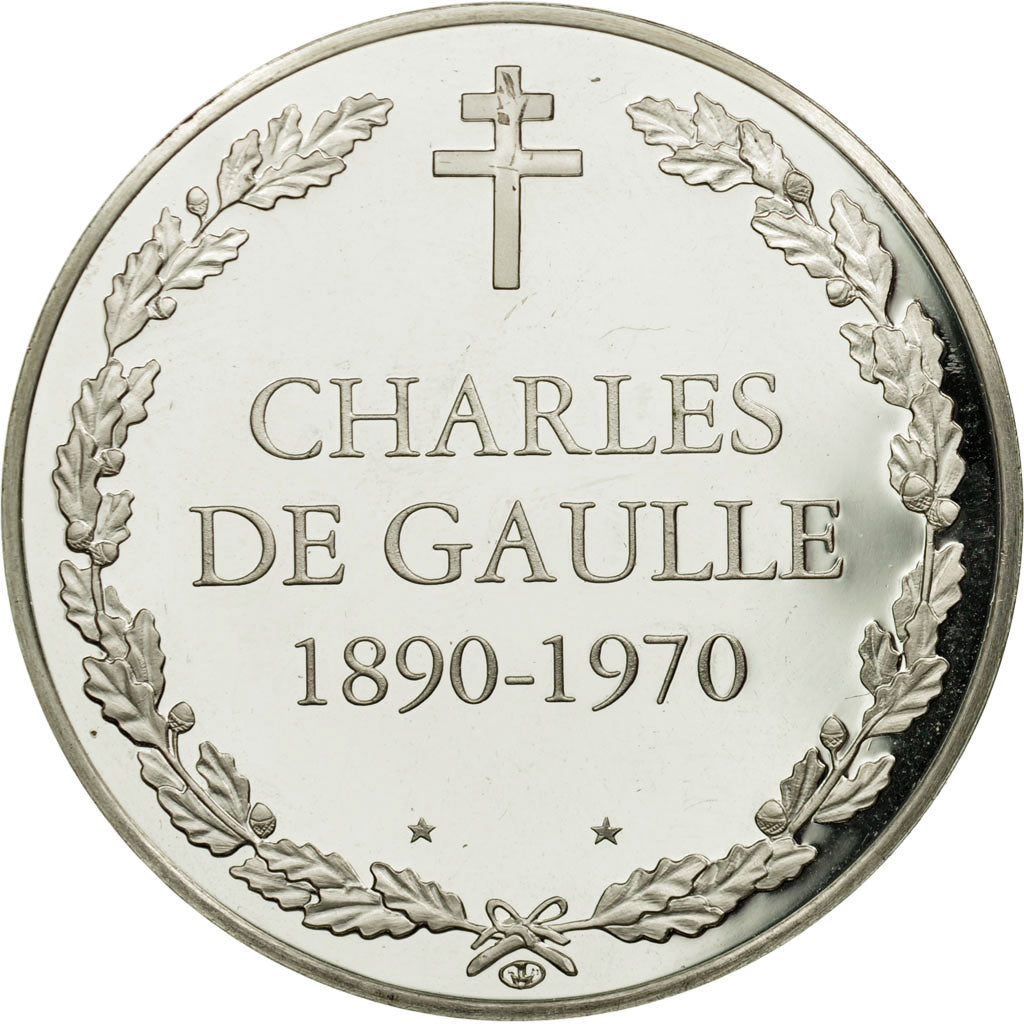 France, Medal, Charles De Gaulle, MS(64), Silver