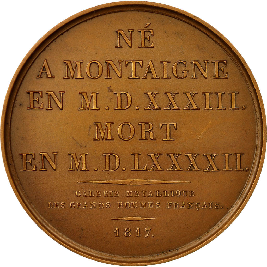 France, Médaille, Littérature, Philosophie,  Michel de Montaigne, Gatteaux