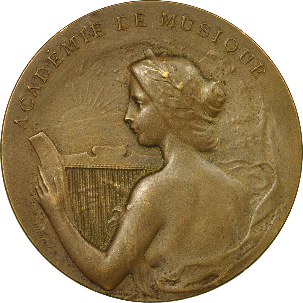 France, Médaille, Art Nouveau, Académie de Musique de Calais, Rasumny, SUP