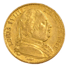 FRANCE, Louis XVIII, 20 Francs, 1815, Perpignan, KM #706.5, EF(40-45), Gold,...