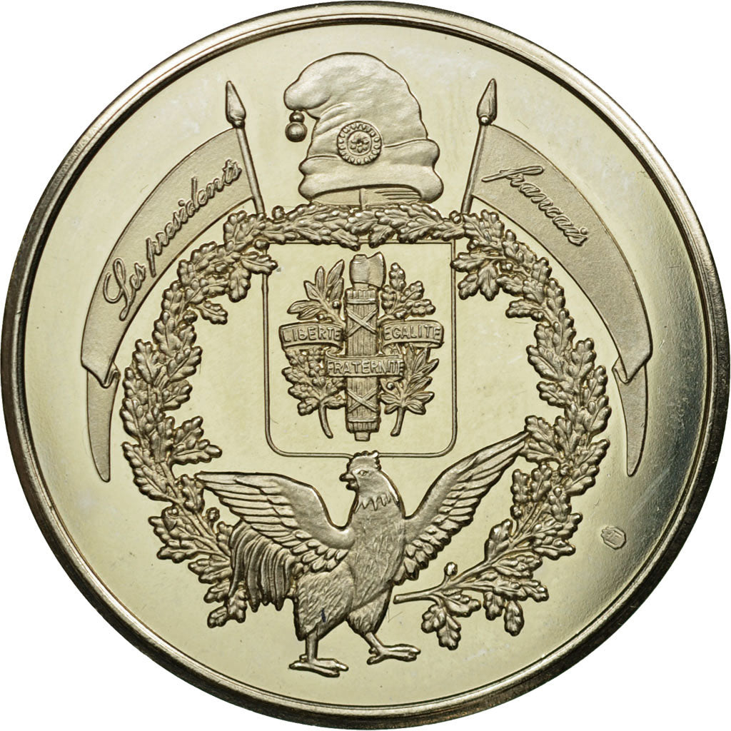 Francia, medaglia, Les Présidents Français, De Gaulle, SPL, Copper Plated