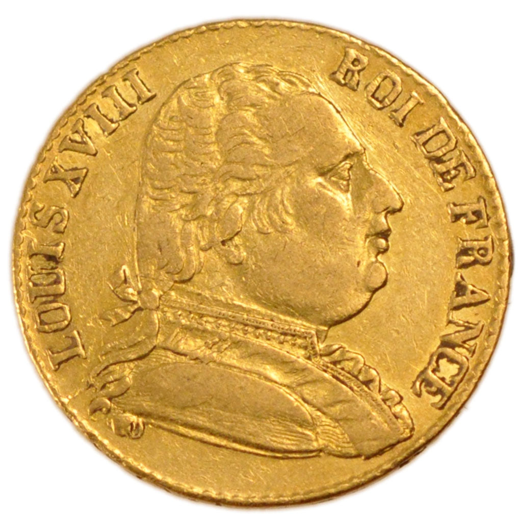 FRANCE, 20 Francs, 1815, London, AU(50-53), Gold, Gadoury #1027, 6.40