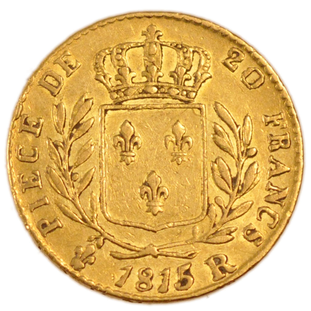 FRANCE, 20 Francs, 1815, London, AU(50-53), Gold, Gadoury #1027, 6.40