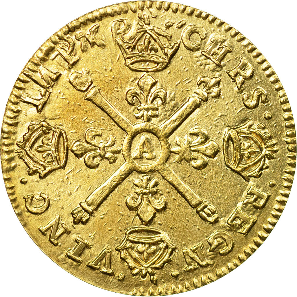 France, Médaille, Reproduction Louis d'Or aux Insignes, Louis XIV, MDP, FDC