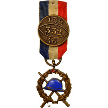 France, Insigne de Combattant de Guerre, Medal, Very Good Quality, Bronze, 27