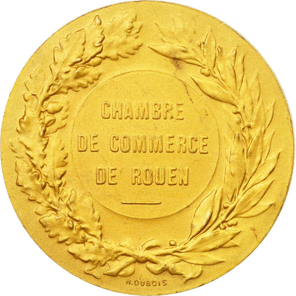France, Medal, Chambre de Commerce de Rouen, Dubois.H, AU(55-58), Vermeil