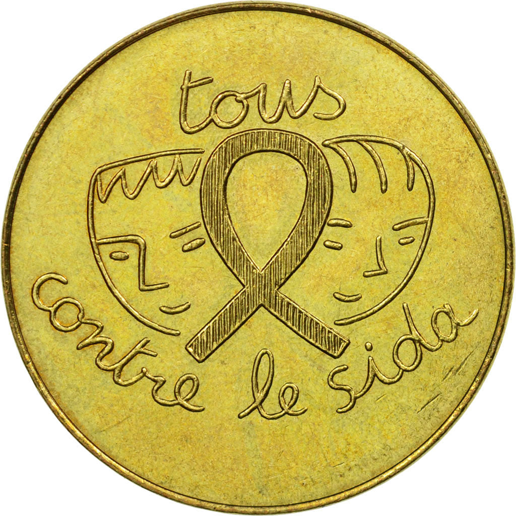 France, Medal, Croix Rouge Française, Sidaction, MS(63), Copper-Nickel Gilt