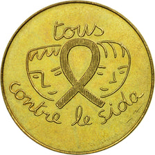 France, Medal, Croix Rouge Française, Sidaction, MS(63), Copper-Nickel Gilt
