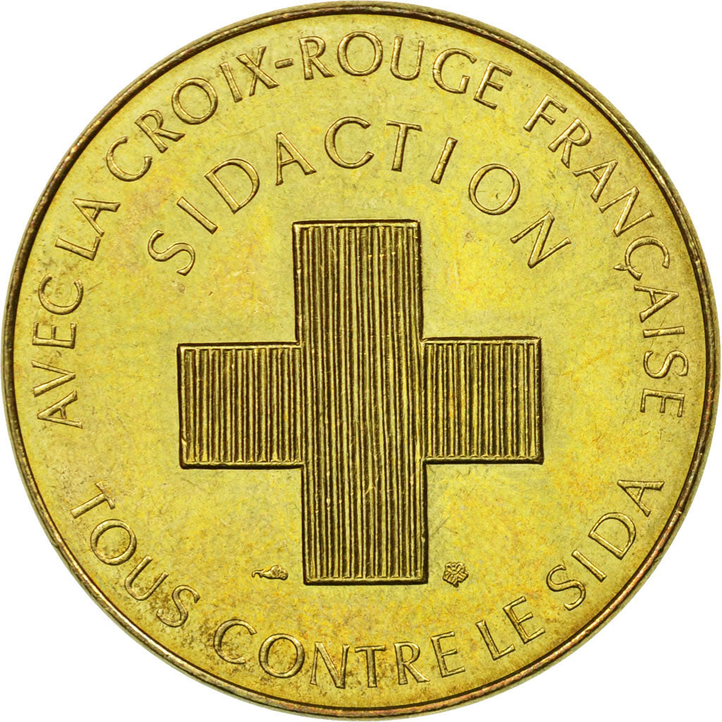 France, Medal, Croix Rouge Française, Sidaction, MS(63), Copper-Nickel Gilt