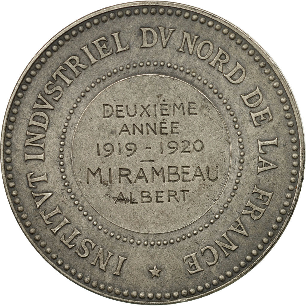 France, Médaille, Institut Industriel du Nord de la France, 1920, Dupuis.D