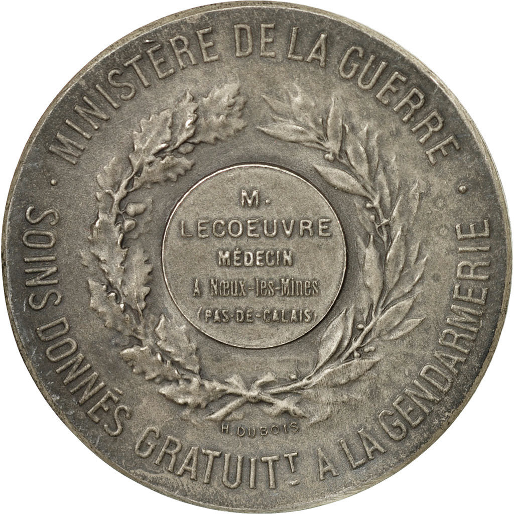France, Medal, Ministère de la Guerre, Soins donnés à la Gendarmerie
