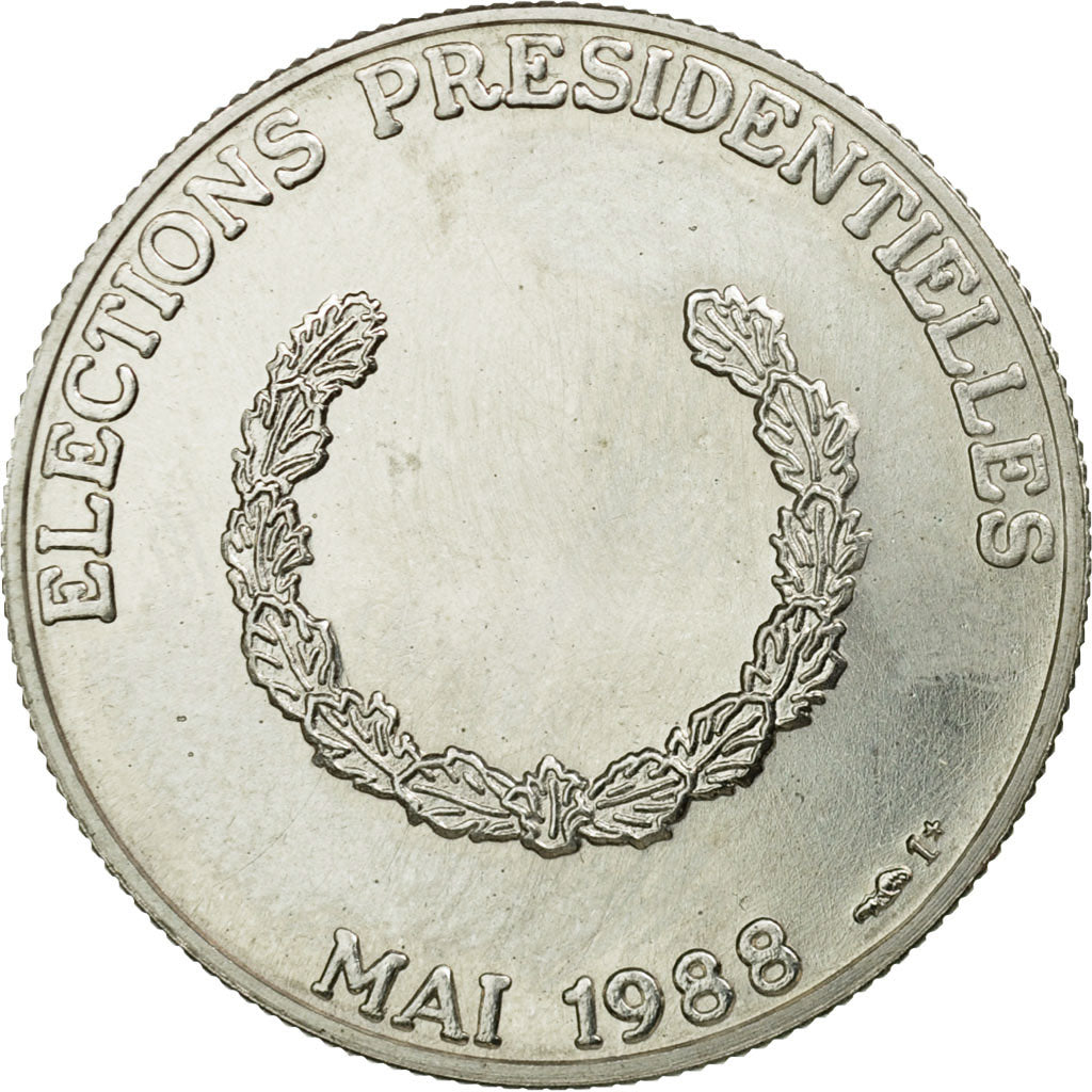 France, Médaille, Mitterrand, Elections Présidentielles, 1988, FDC, Argent