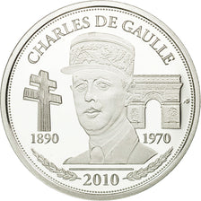 France, Médaille, Vème République, Charles De Gaulle, 2010, FDC, Argent