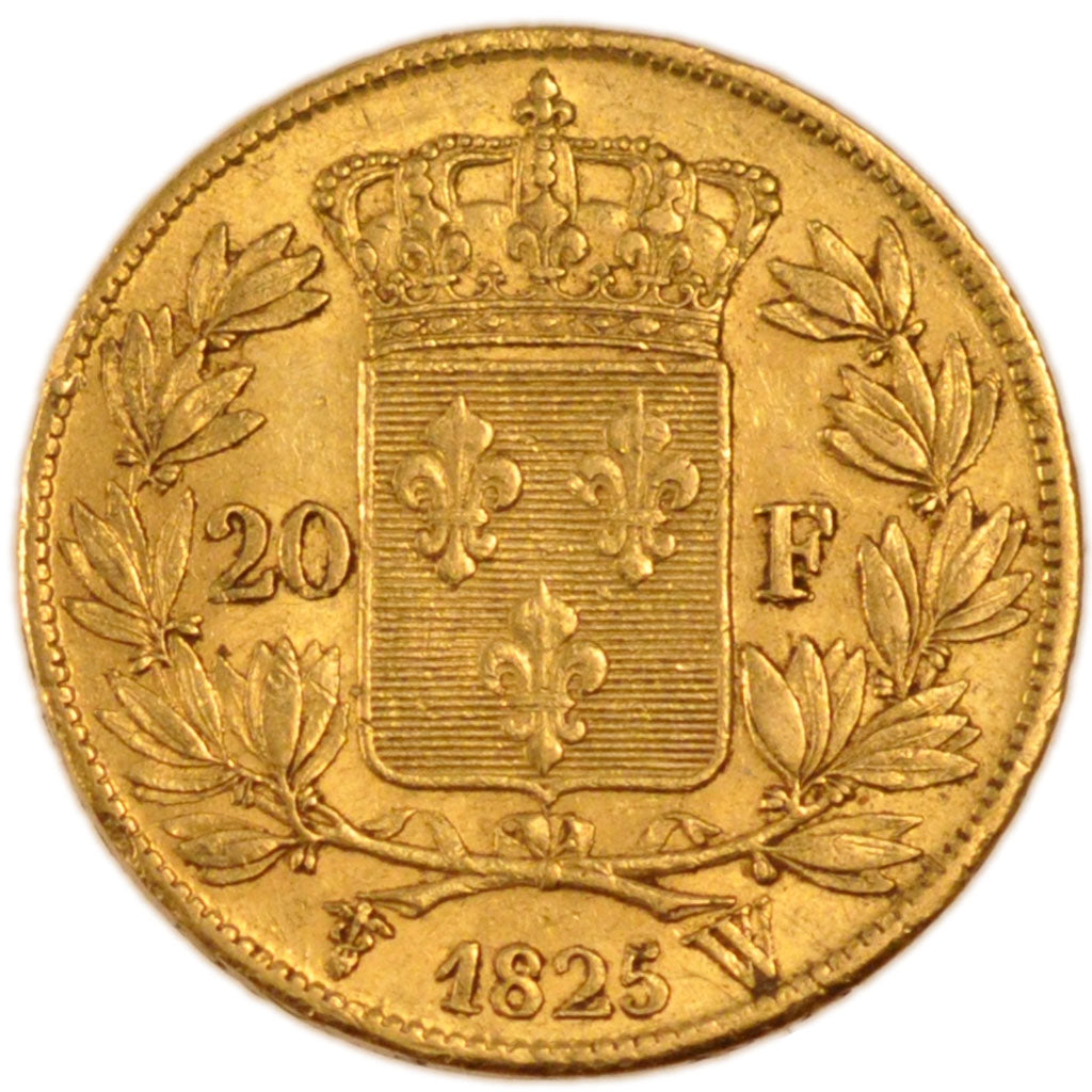 Francia, Charles X, 20 Francs, 1825, Lille, BB+, Oro, Gadoury:1029