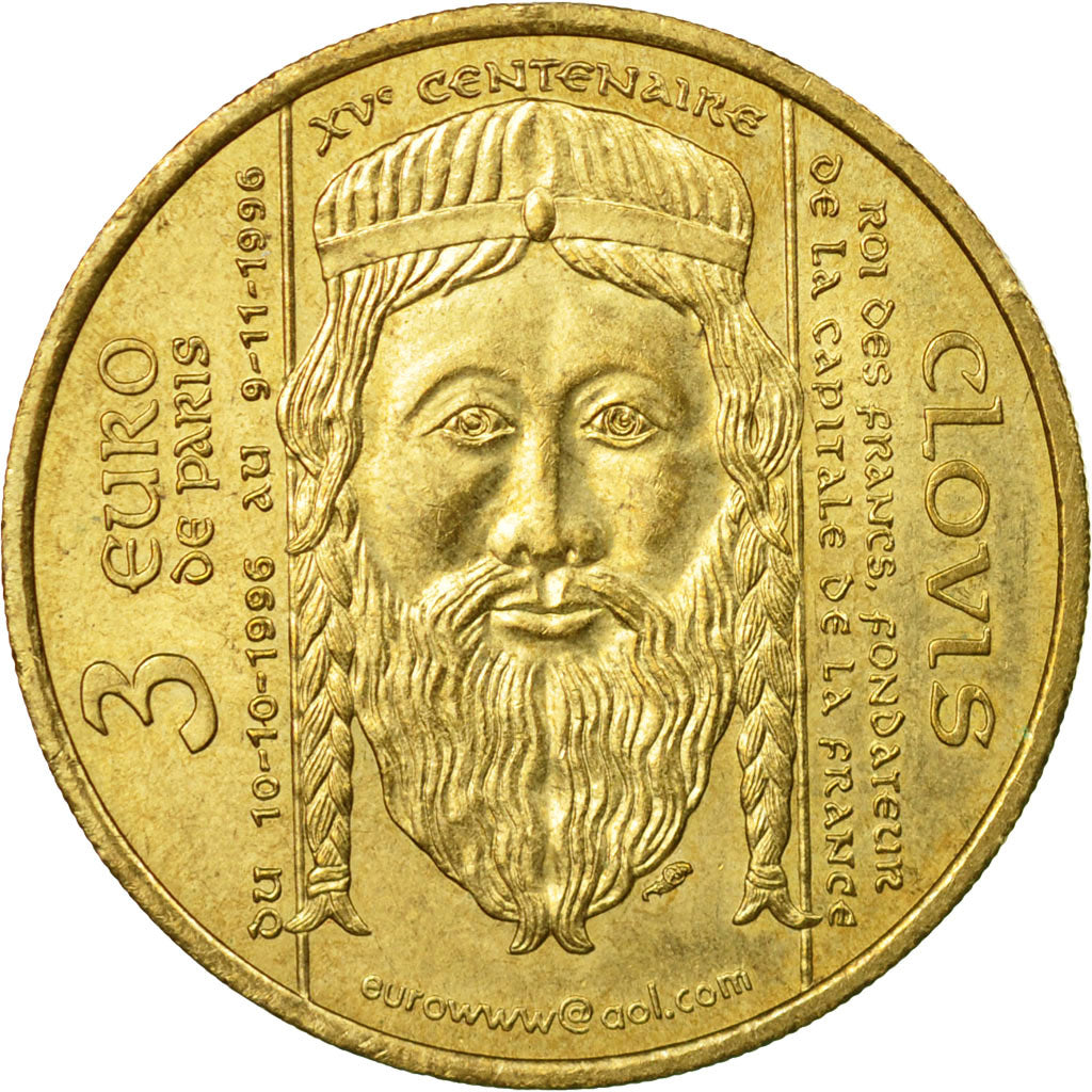 Francia, Token, 3 Euro de Paris, Clovis, 1996, SPL, Bronzo