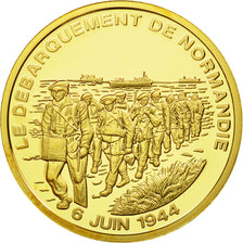 Francia, medaglia, Le débarquement de Normandie 6 Juin 1944, FDC, Rame dorato