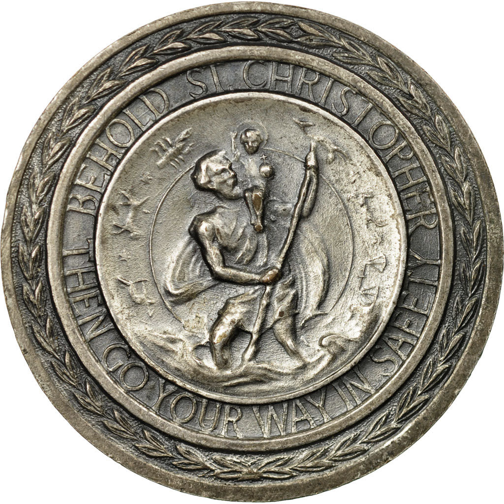 France, Medal, Religion, Saint Christophe, MS(60-62), Silvered bronze