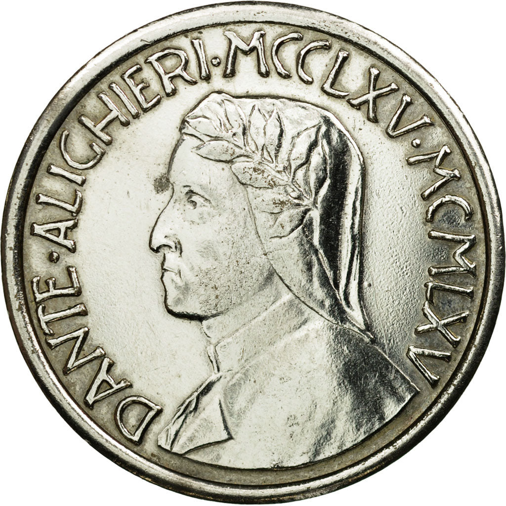 Italia, Token, Dante Alighieri, 1965, EBC, Níquel recubierto de acero