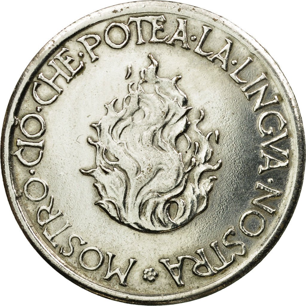 Italia, Token, Dante Alighieri, 1965, EBC, Níquel recubierto de acero