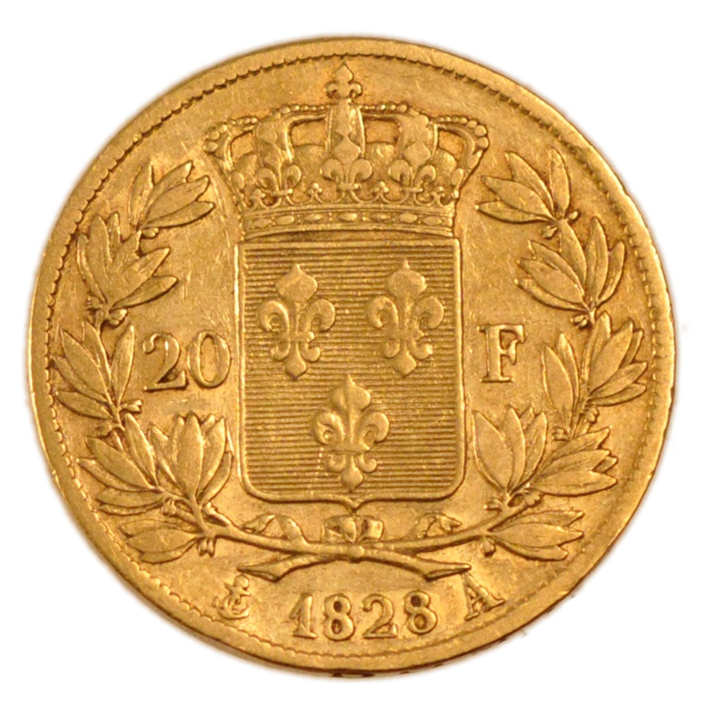 FRANCE, Charles X, 20 Francs, 1828, Paris, EF(40-45), Gold, Gadoury #1029, 6.40