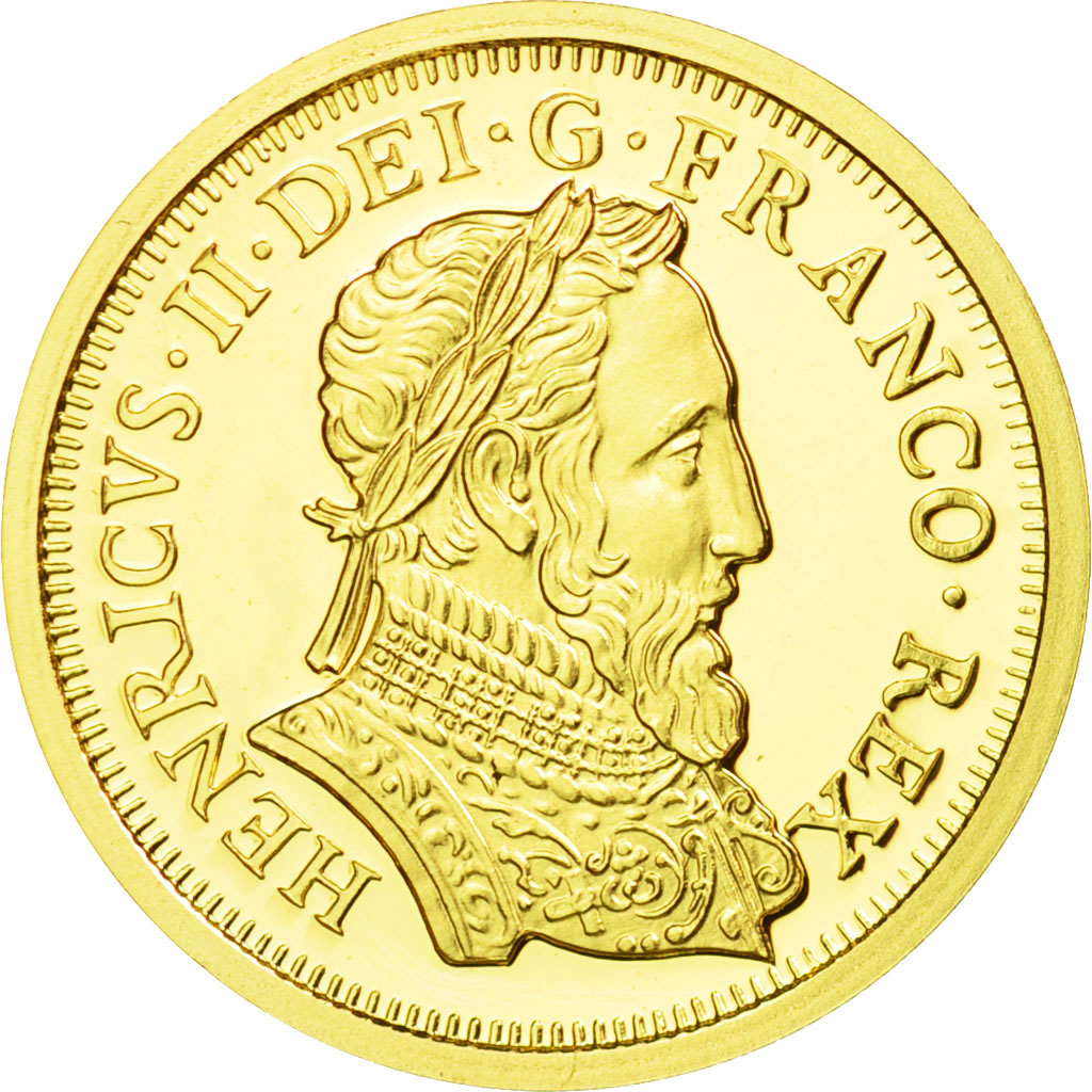 France, Medal, Reproduction, Henri d'Or à la Gallia, Henri II, MS(65-70), Gold