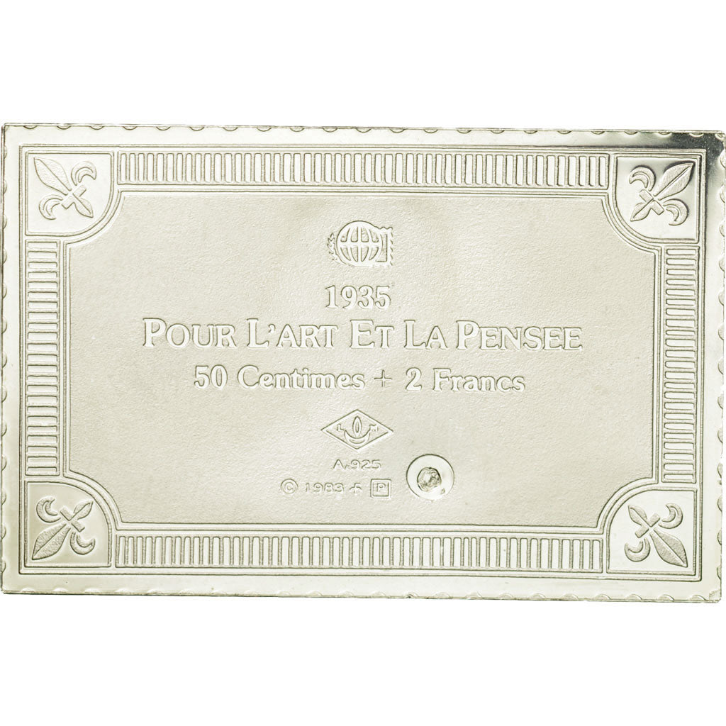France, Medal, Timbre, Pour l'Art et la Pensée, 50 Centimes + 2 Francs, 1983