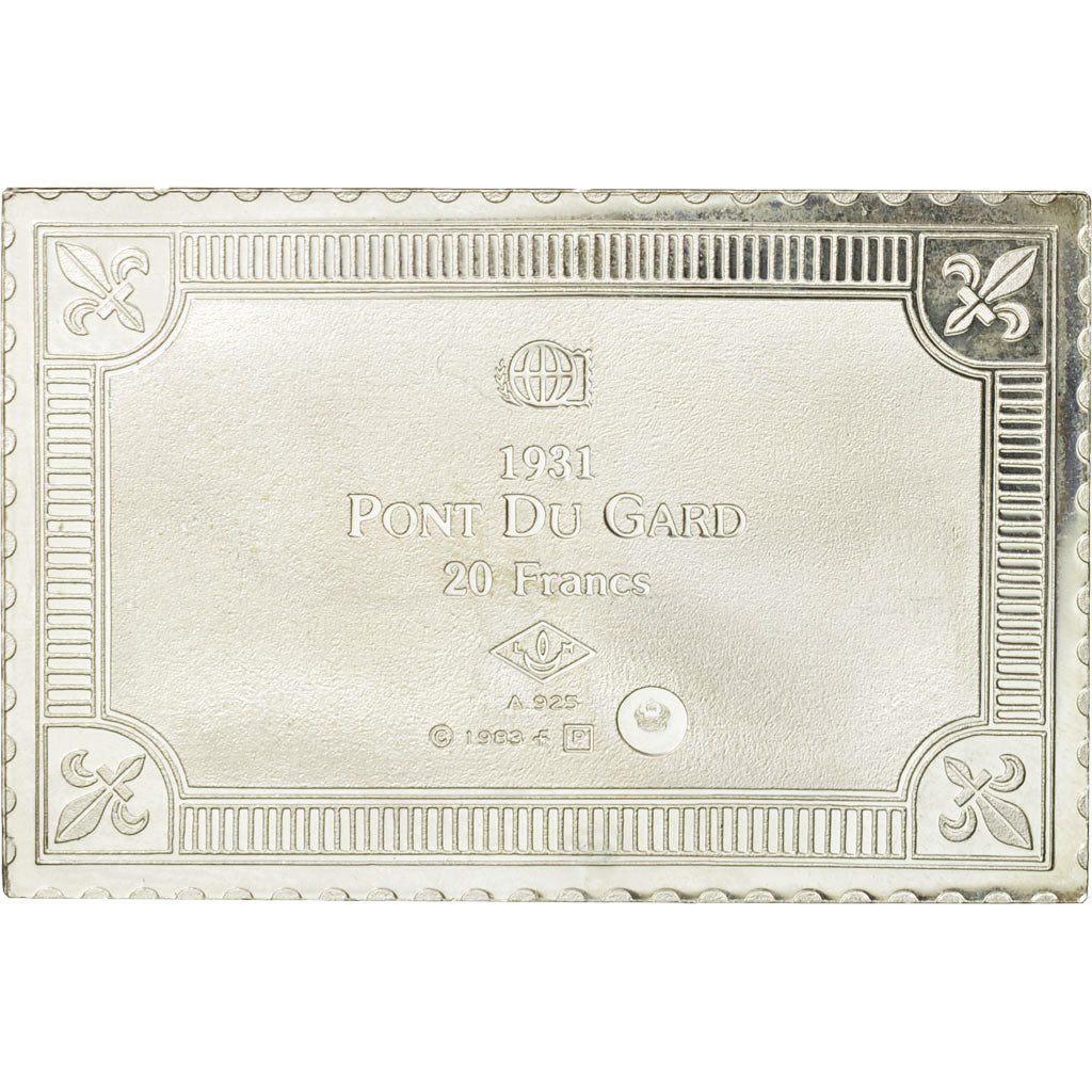 France, Medal, Timbre, Pont du Gard, 20 Francs, 1983, MS(65-70), Silver