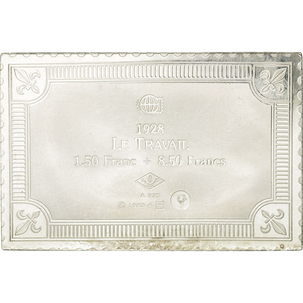 France, Médaille, Timbre, Le Travail, Caisse d'Amortissement, 1983, FDC, Argent