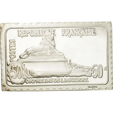 Francia, medaglia, Timbre, Orphelins de Guerre, Lion de Belfort, 1982, FDC