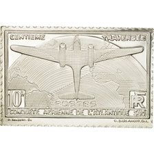 Frankreich, Medaille, Timbre, 100ème Traversée de l'Atlantique Sud, 10 Francs