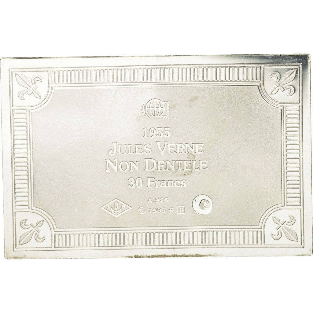 France, Medal, Timbre, Jules Verne, 30 Francs, 1983, MS(65-70), Silver