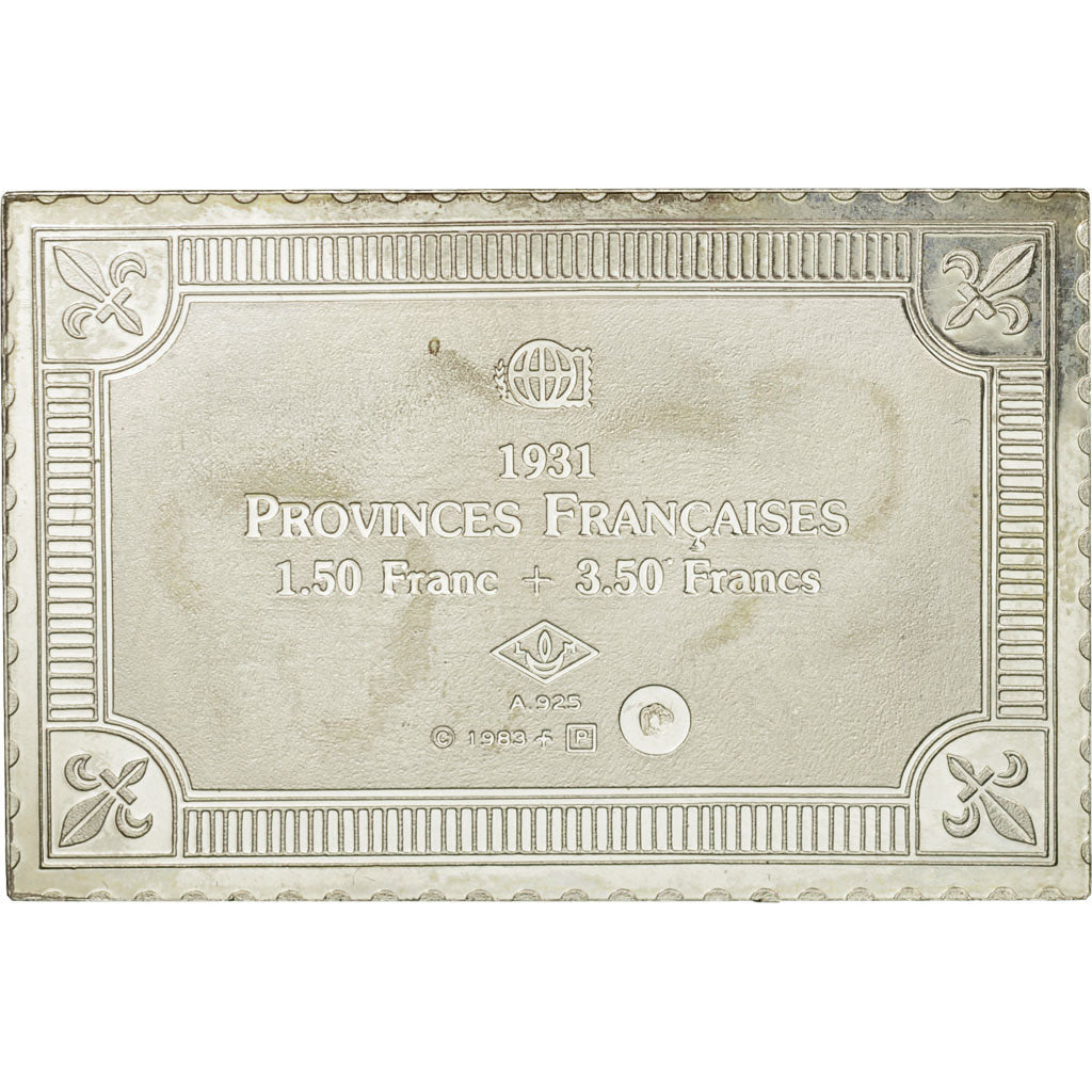 France, Medal, Timbre, Provinces Françaises, 1983, MS(65-70), Silver