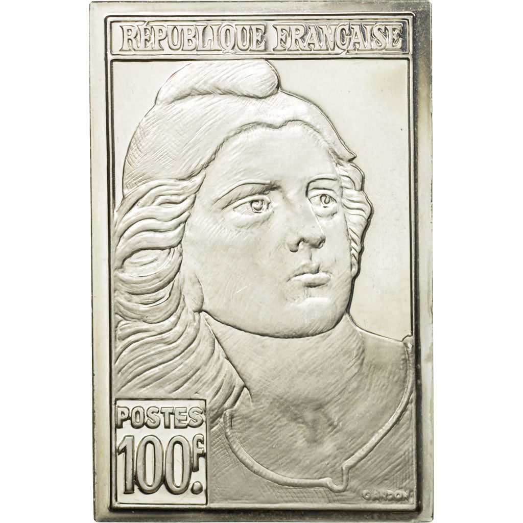 France, Medal, Timbre, Marianne, 1983, Gandon, MS(65-70), Silver