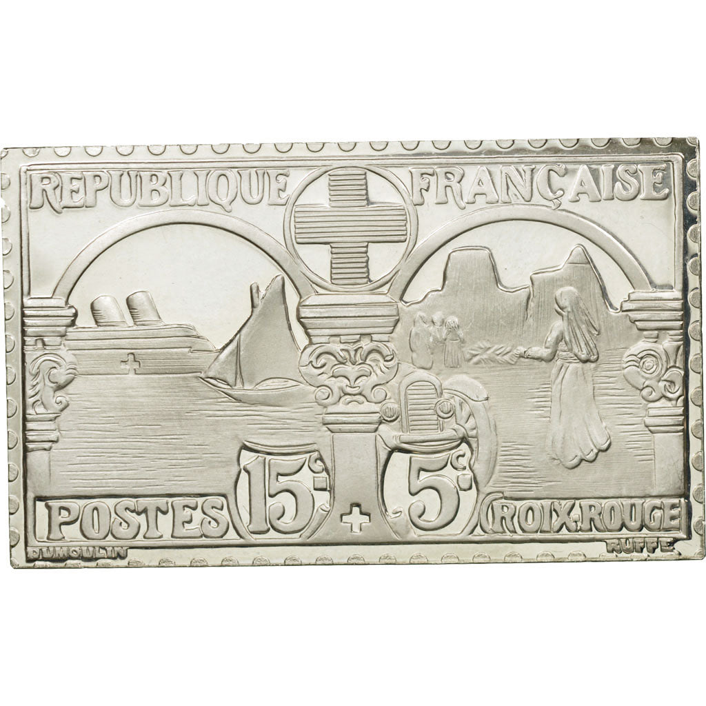 France, Medal, Timbre, Croix-Rouge, Infirmière, 1983, MS(65-70), Silver