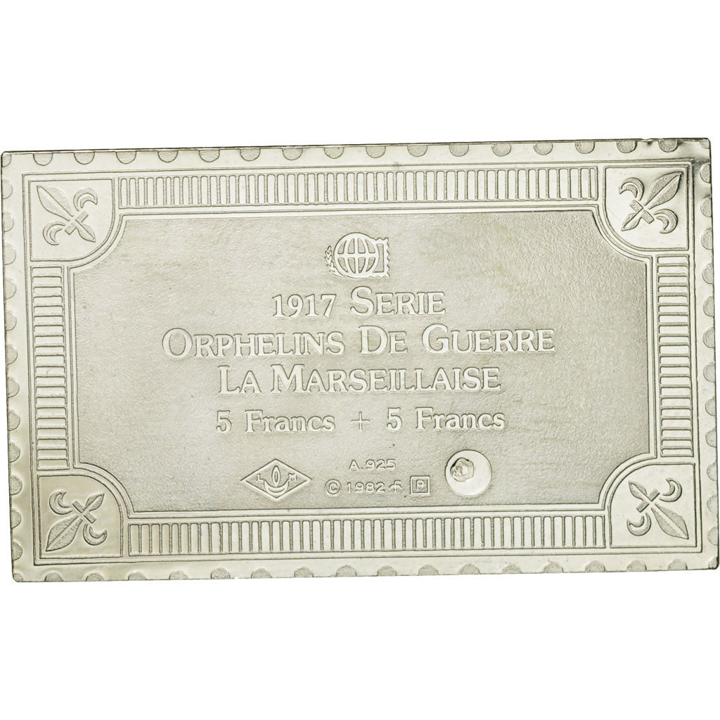 France, Médaille, Timbre, Orphelins de Guerre, La Marseillaise, 1982, FDC