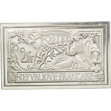 France, Medal, Timbre, Type Merson, 2 Francs, 1982, MS(65-70), Silver