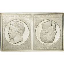 France, Médaille, Timbre, Napoléon III, Tête Bêche, 1981, FDC, Argent