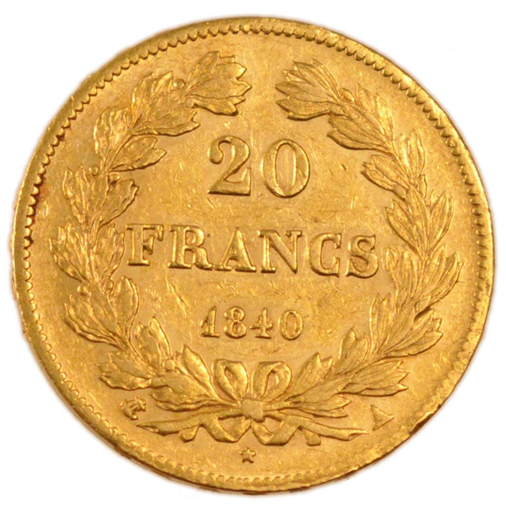 FRANCE, Louis-Philippe, 20 Francs, 1840, Paris, KM #750.1, EF(40-45), Gold,...