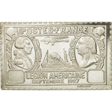 Francia, medalla, Timbre, Légion Américaine, 90 Centimes, 1981, FDC, Plata