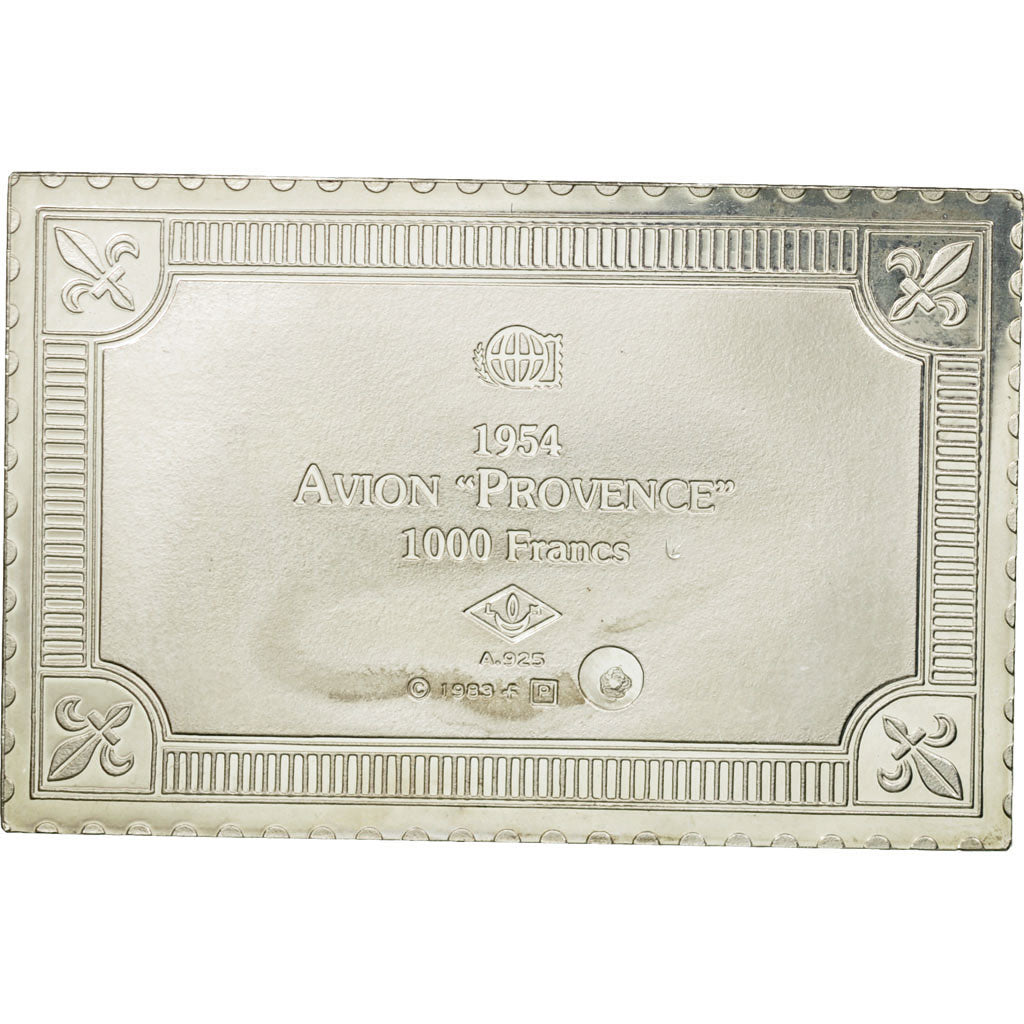 Francia, medaglia, Timbre, Poste Aérienne, Provence, 1983, FDC, Argento