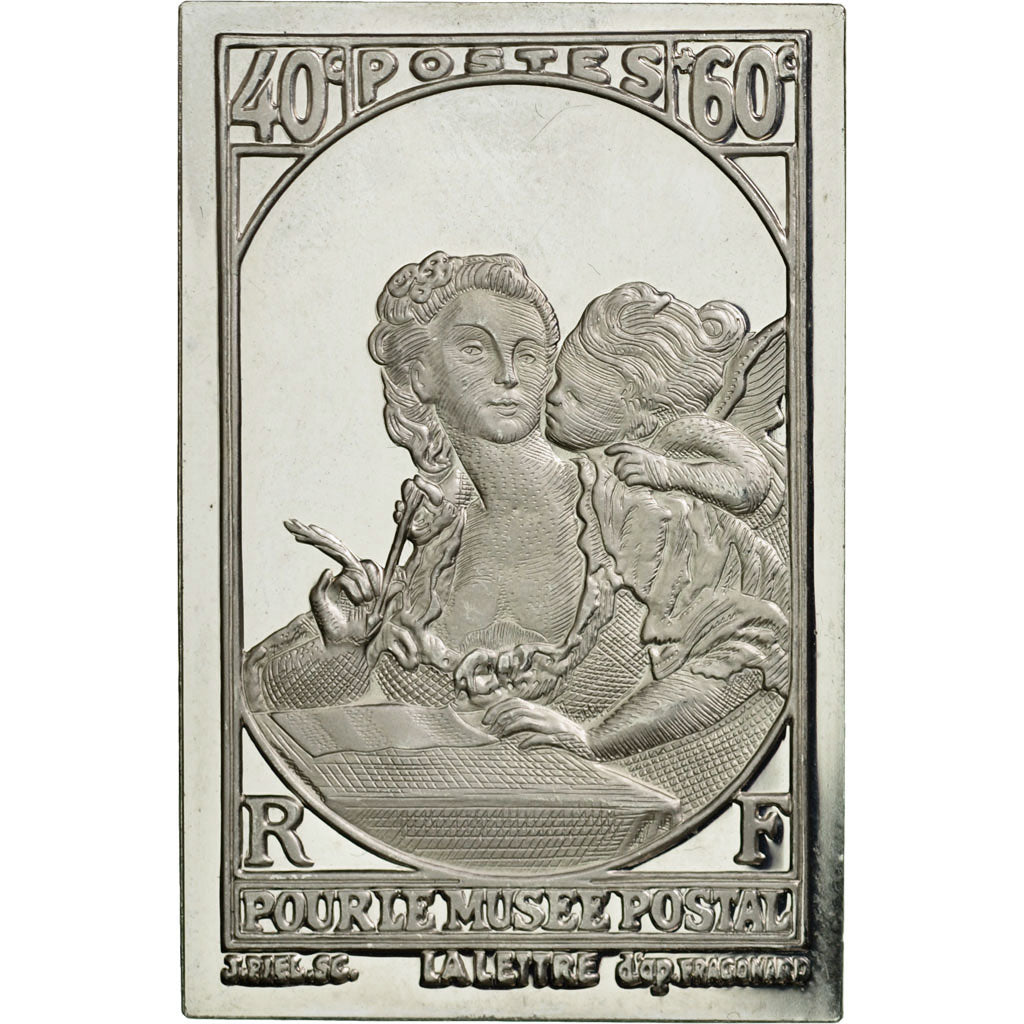 France, Medal, Timbre, Pour le Musée Postal, 1983, MS(65-70), Silver