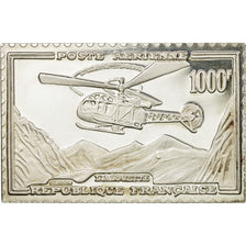 Francja, Medal, Timbre, Hélicoptère Alouette, 1000 Francs, 1983, MS(65-70)