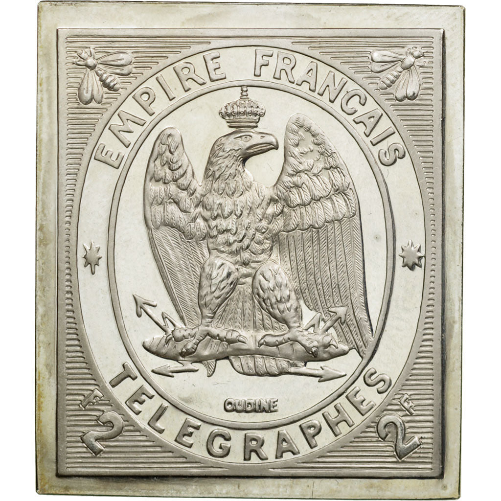 France, Medal, Timbre, Empire Français, Télégraphes, 1981, MS(65-70), Silver