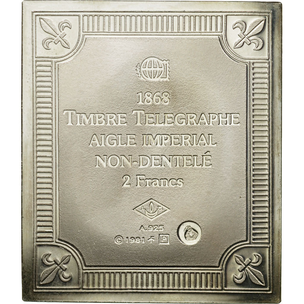France, Medal, Timbre, Empire Français, Télégraphes, 1981, MS(65-70), Silver