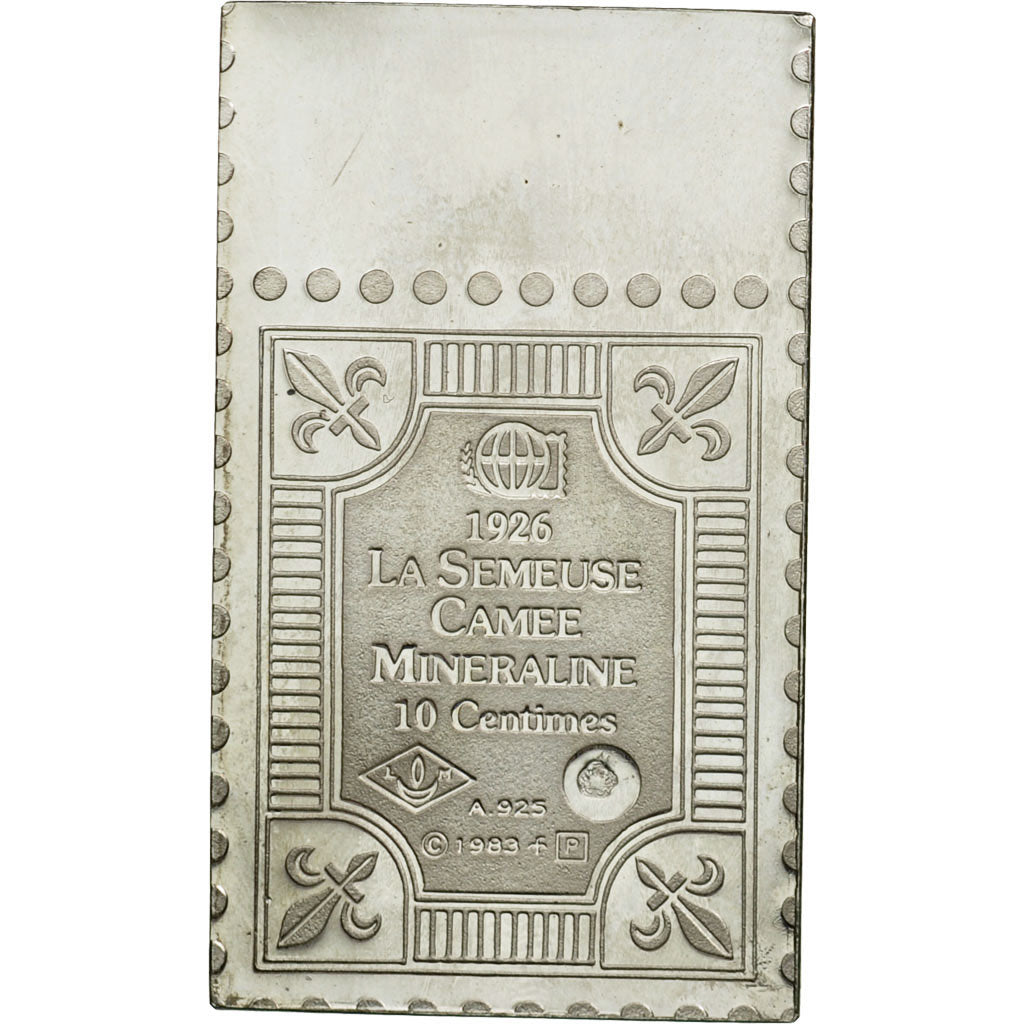 France, Médaille, Timbre, La Semeuse, Camée Minéraline, 1983, FDC, Argent