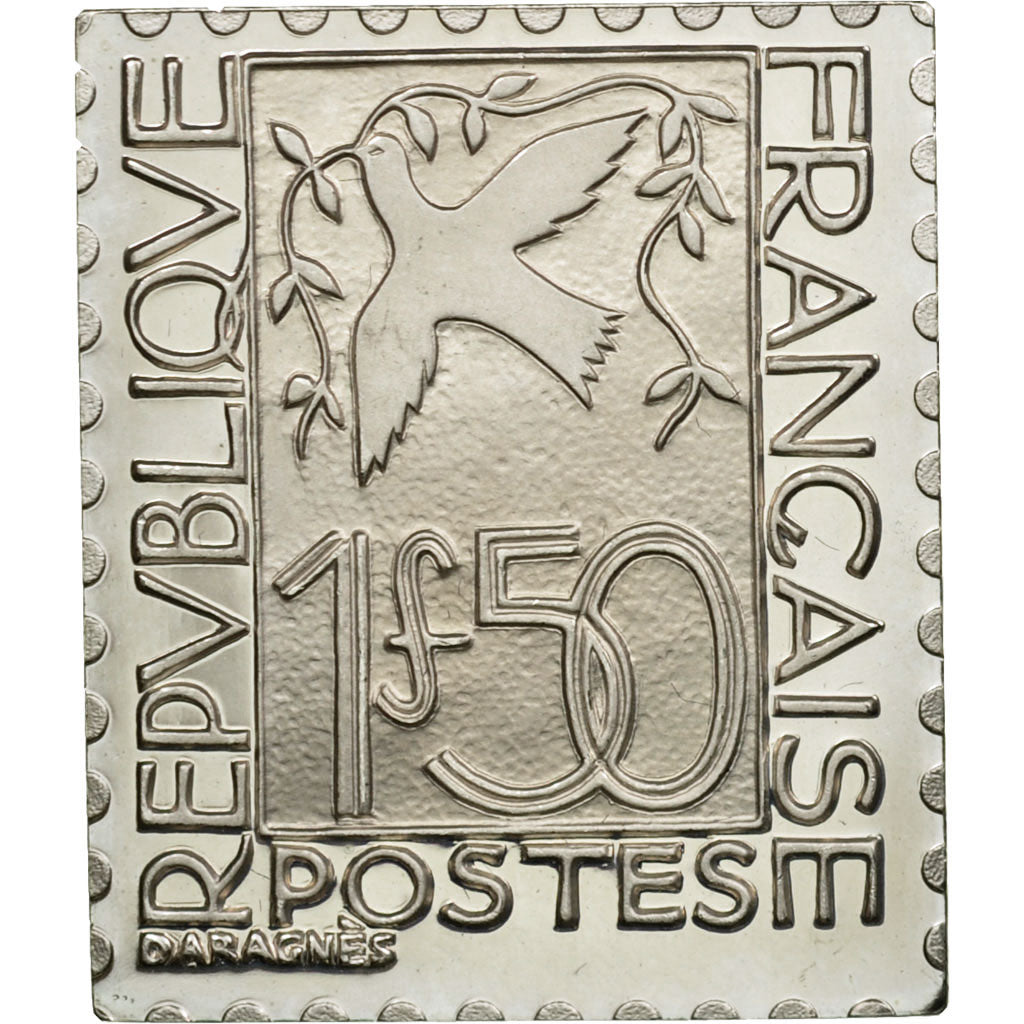 France, Médaille, Timbre, Colombe de la Paix, 1.50 Franc, 1983, FDC, Argent